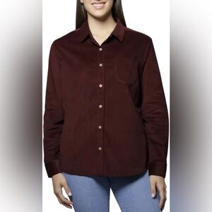 Jachs Girlfriend York Women's Mini Corduroy Button Up shirt M